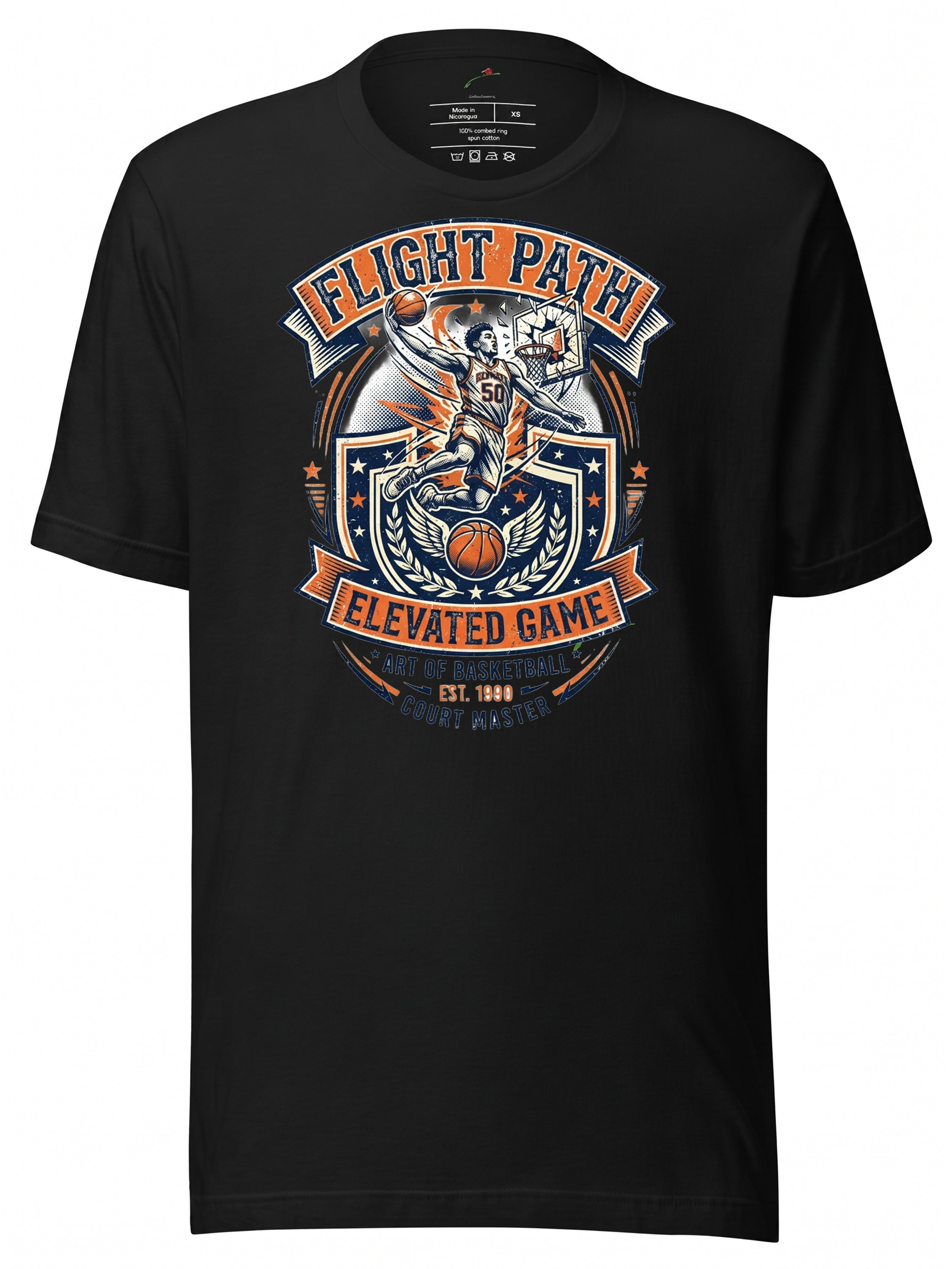 LuckeLadybug LLC Graphic Tees T Shirt featuring Flight Path Elevated Game Basketball Design