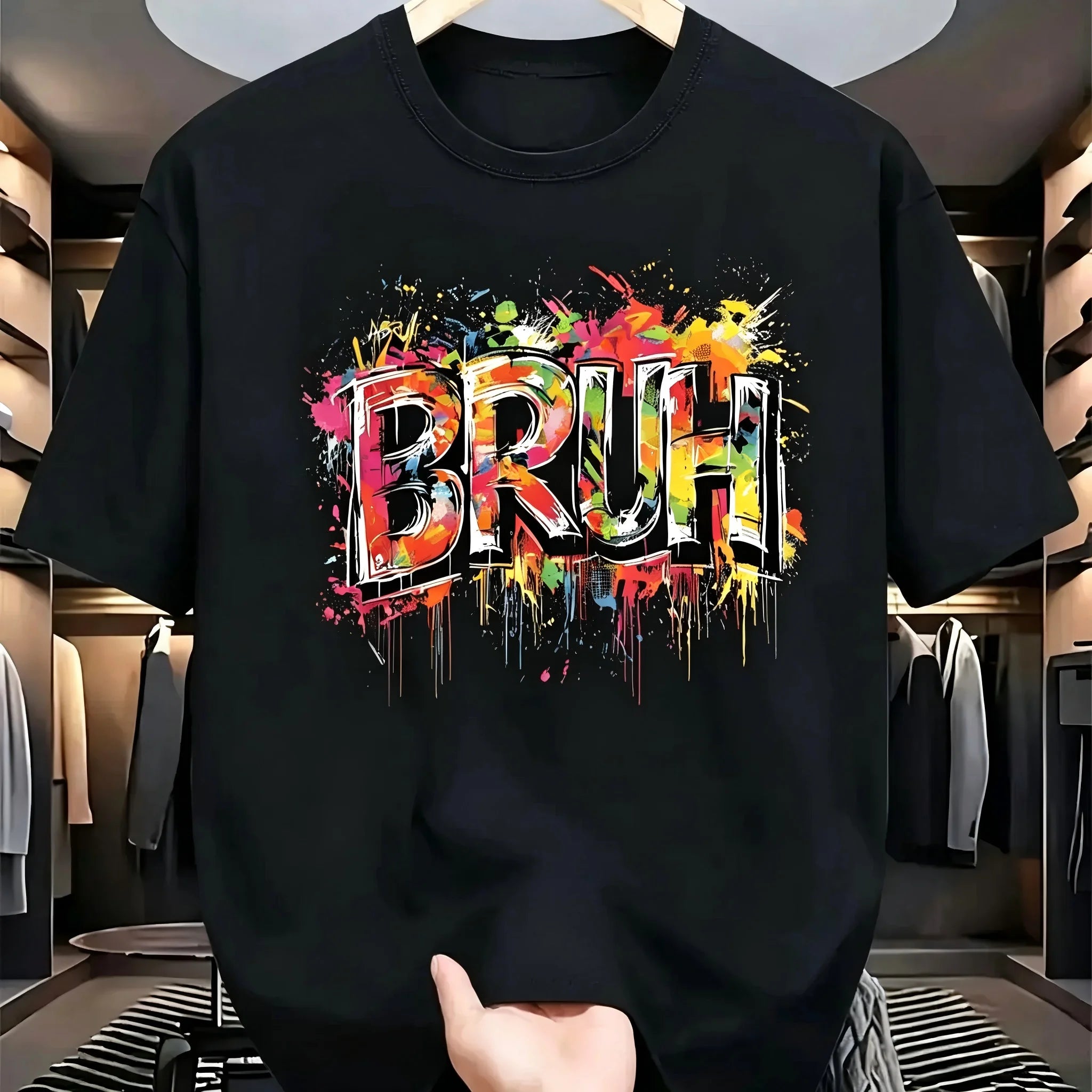 Graphic Tees T Shirt - Colorful Bruh Design