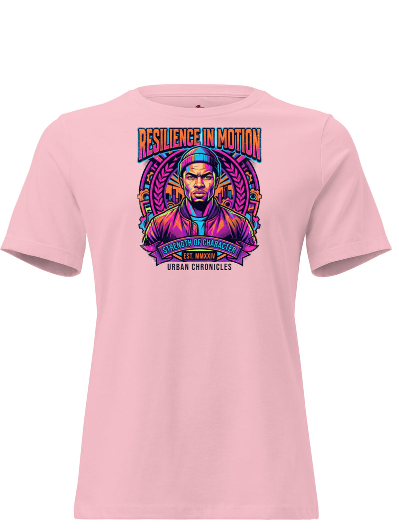 LuckeLadybug LLC Graphic Tees T Shirt in Pink with Resilience in Motion Design
