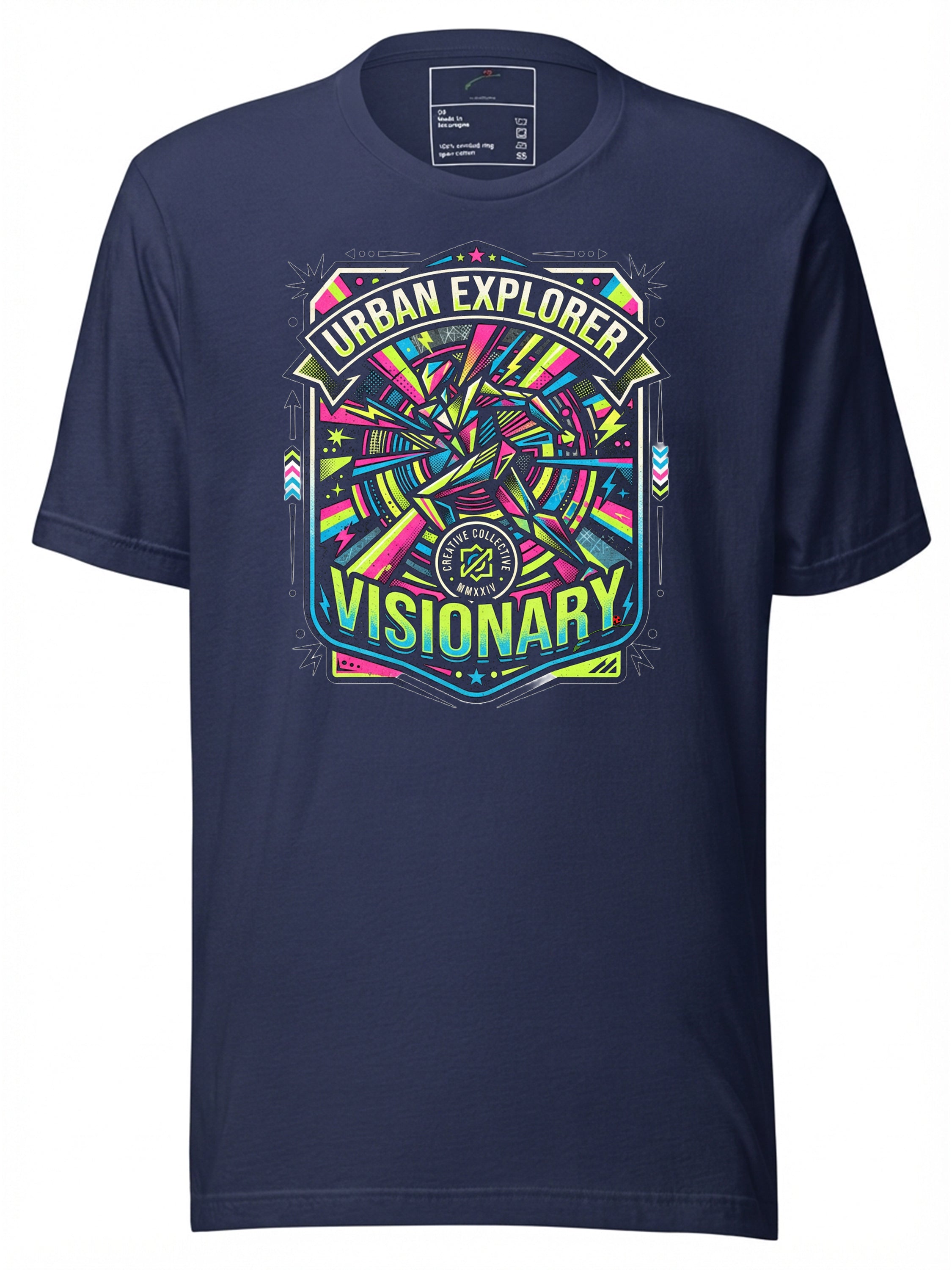Navy Urban Explorer Visionary Graphic Tees T Shirt with Colorful Design for Stylish Outfits
