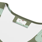 LuckeLadybug green fitted summer dress featuring a stylish scoop neckline and comfortable fabric