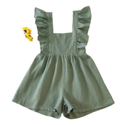 Adorable Green Girl Ruffle Jumpsuit For Trendy Tots | Baby & Toddler Fashion Must-Have - LuckeLadybug LLC