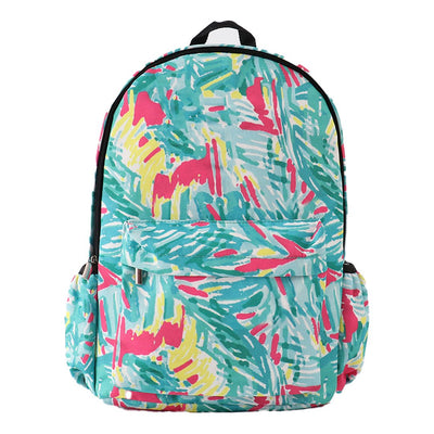 Adorable Green Lily Print Backpack | Perfect For Playtime And Outings - LuckeLadybug LLC