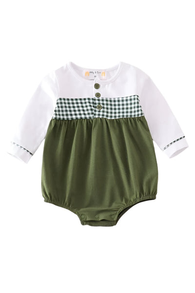 Adorable Green Plaid Girl Bubble Dress: Perfect For Stylish Babies & Toddlers! - LuckeLadybug LLC