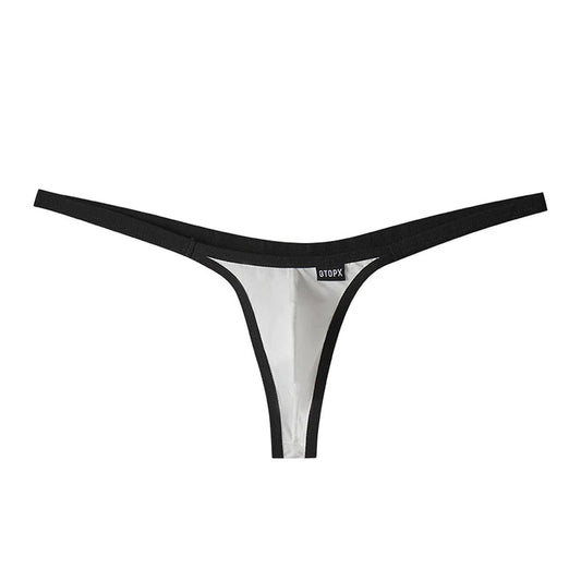 LuckeLadybug men's ultra thin thong underwear in black with a comfortable fit for everyday wear