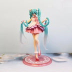 Hatsune Miku Figurine with Twintails and Pink Dress for Anime Collectors