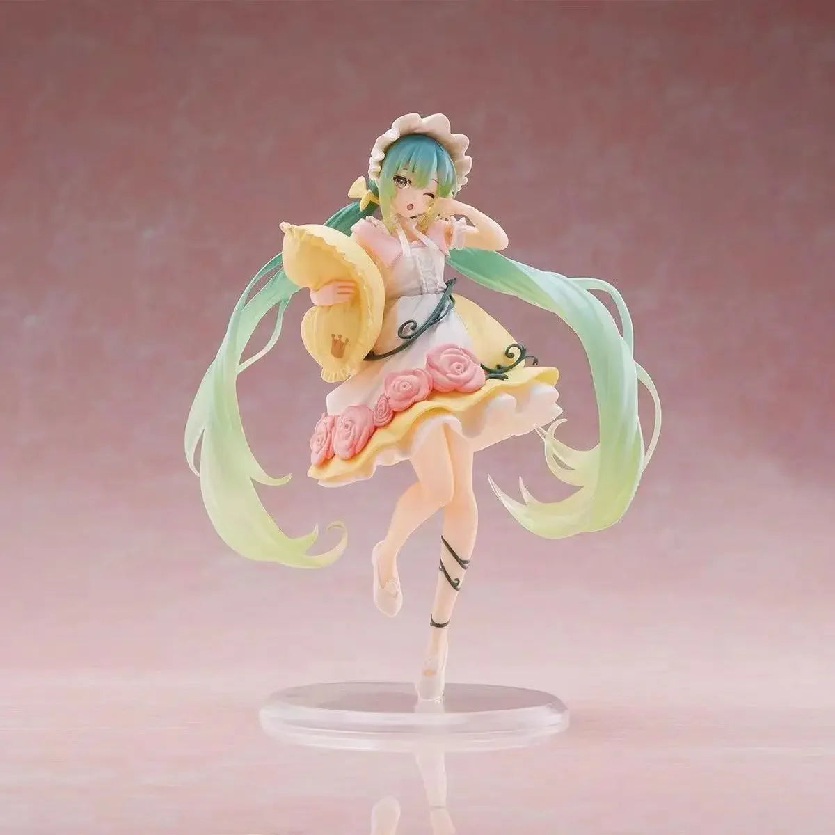 Hatsune and Miku Figurine in a Colorful Dress with Long Hair and Detailed Accessories