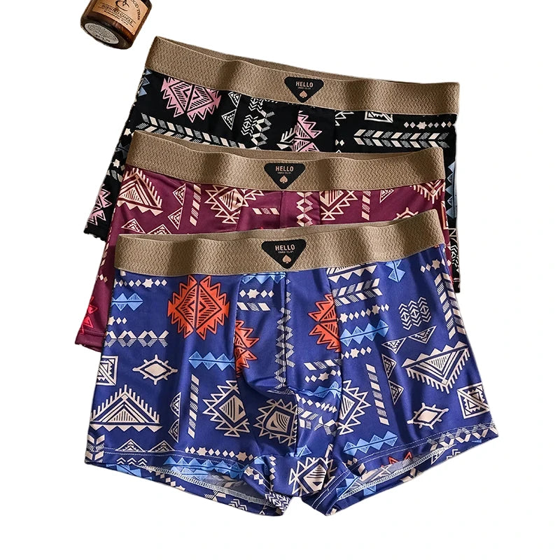 Mens Ice Silk Boxer Shorts Stylish Comfort
