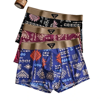 Mens Ice Silk Boxer Shorts Stylish Comfort