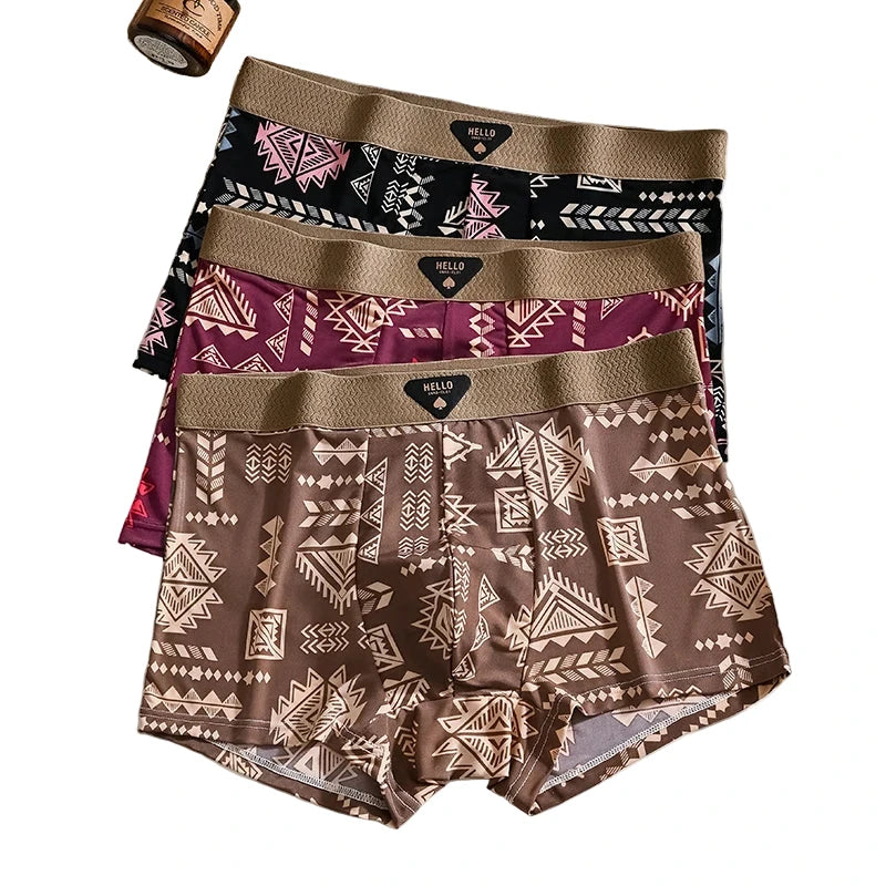 Mens Ice Silk Boxer Shorts Stylish Comfort