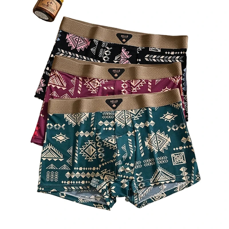 Mens Ice Silk Boxer Shorts Stylish Comfort