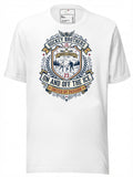 White T-Shirt from LuckeLadybug LLC featuring Hockey Brothers graphic and heritage family credit union design