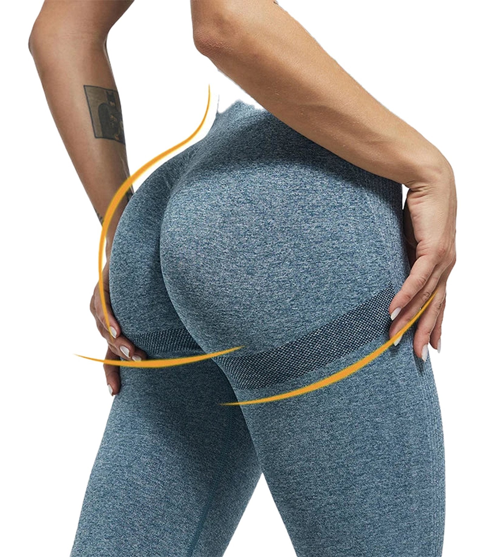 Blue high waist bubble butt leggings designed for comfort and style, enhancing your figure
