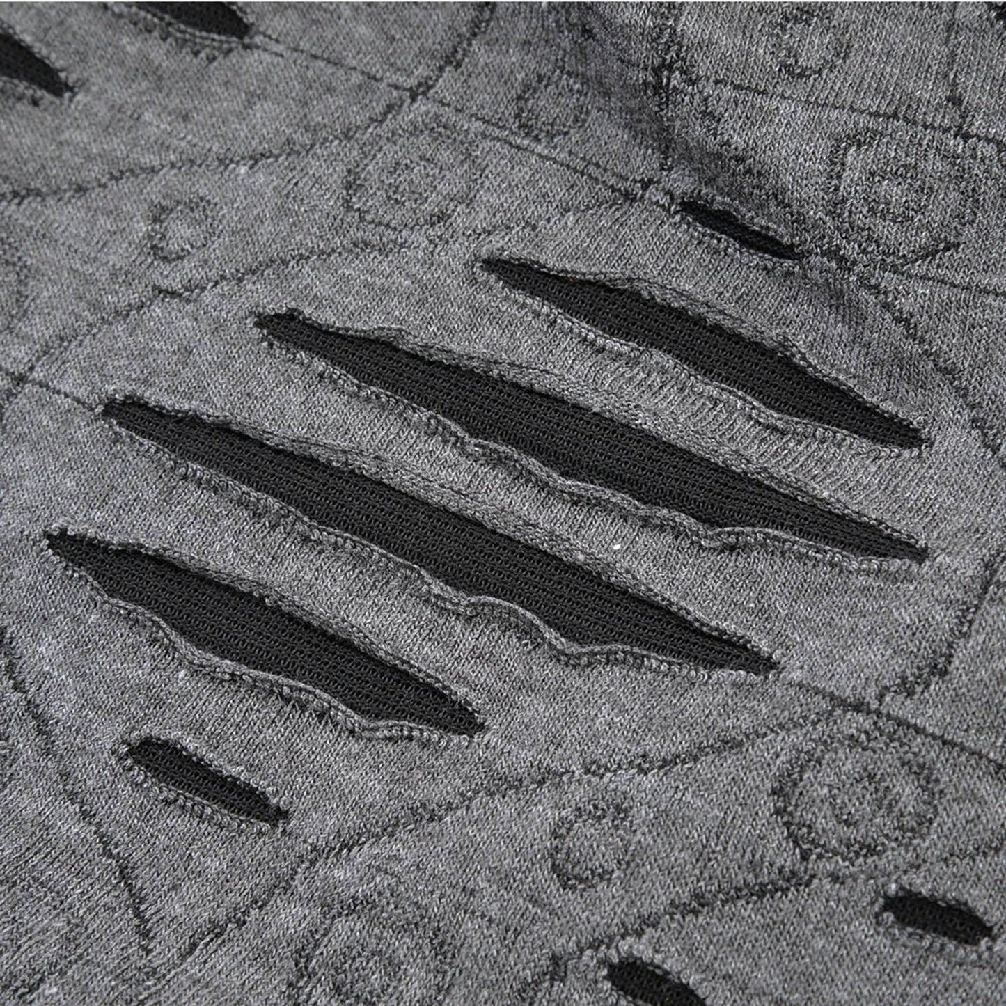 LuckeLadybug LLC hip hop beanie hat with stylish cut-out design in gray fabric