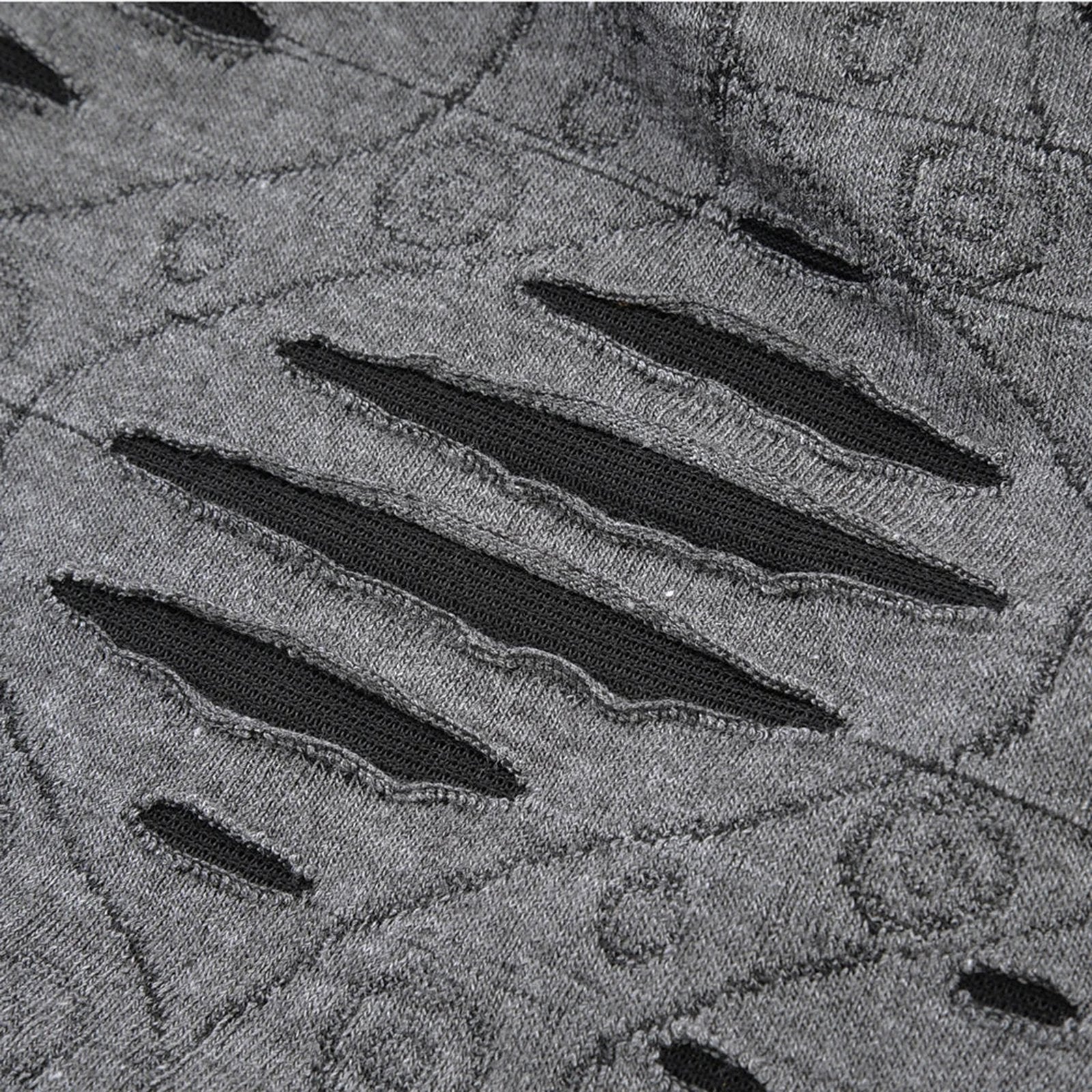 LuckeLadybug LLC hip hop beanie hat with stylish cut-out design in gray fabric