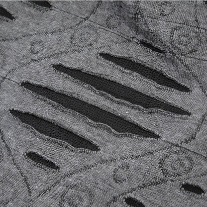 LuckeLadybug LLC hip hop beanie hat with stylish cut-out design in gray fabric