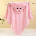 Soft pink hooded newborn towel with bunny design, perfect for keeping babies warm and cozy after bath time