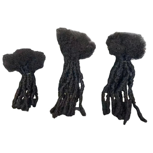 LuckeLadybug LLC human hair dreadlock extensions in various lengths for stylish hair transformations