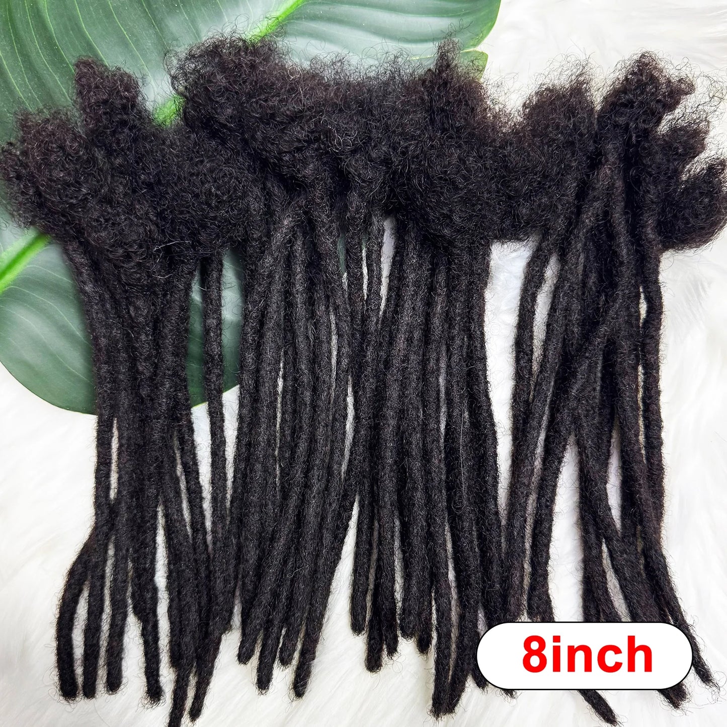 8-inch human hair dreadlock extensions in Black for stylish hairstyles and easy application