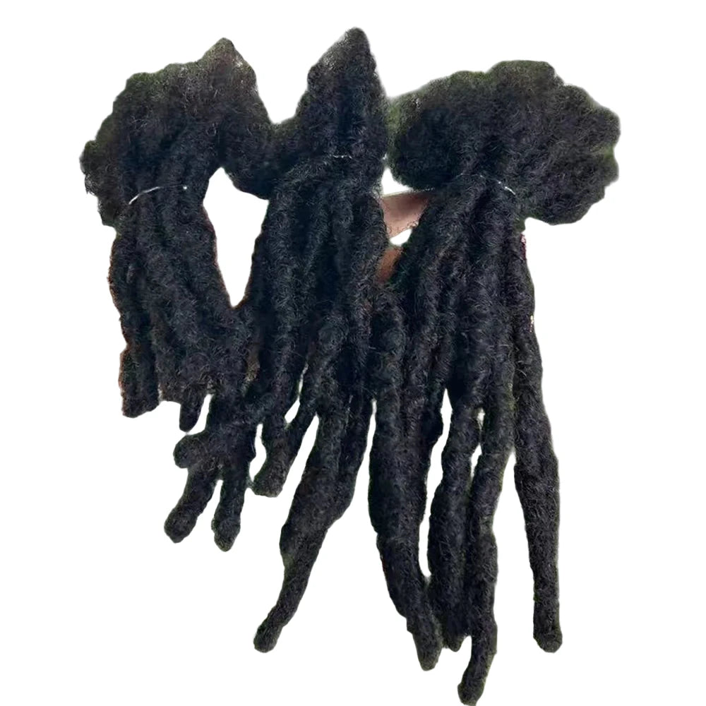 LuckeLadybug human hair dreadlock extensions in black for a stylish, natural look