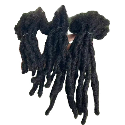 LuckeLadybug human hair dreadlock extensions in black for a stylish, natural look