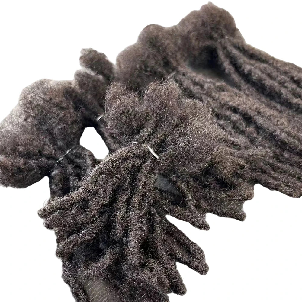 LuckeLadybug LLC human hair dreadlock extensions in dark brown for seamless styling