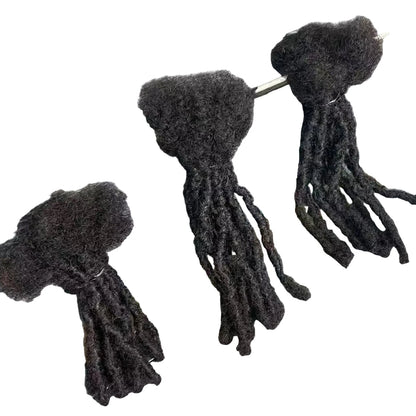 LuckeLadybug human hair dreadlock extensions in natural black for stylish and versatile looks