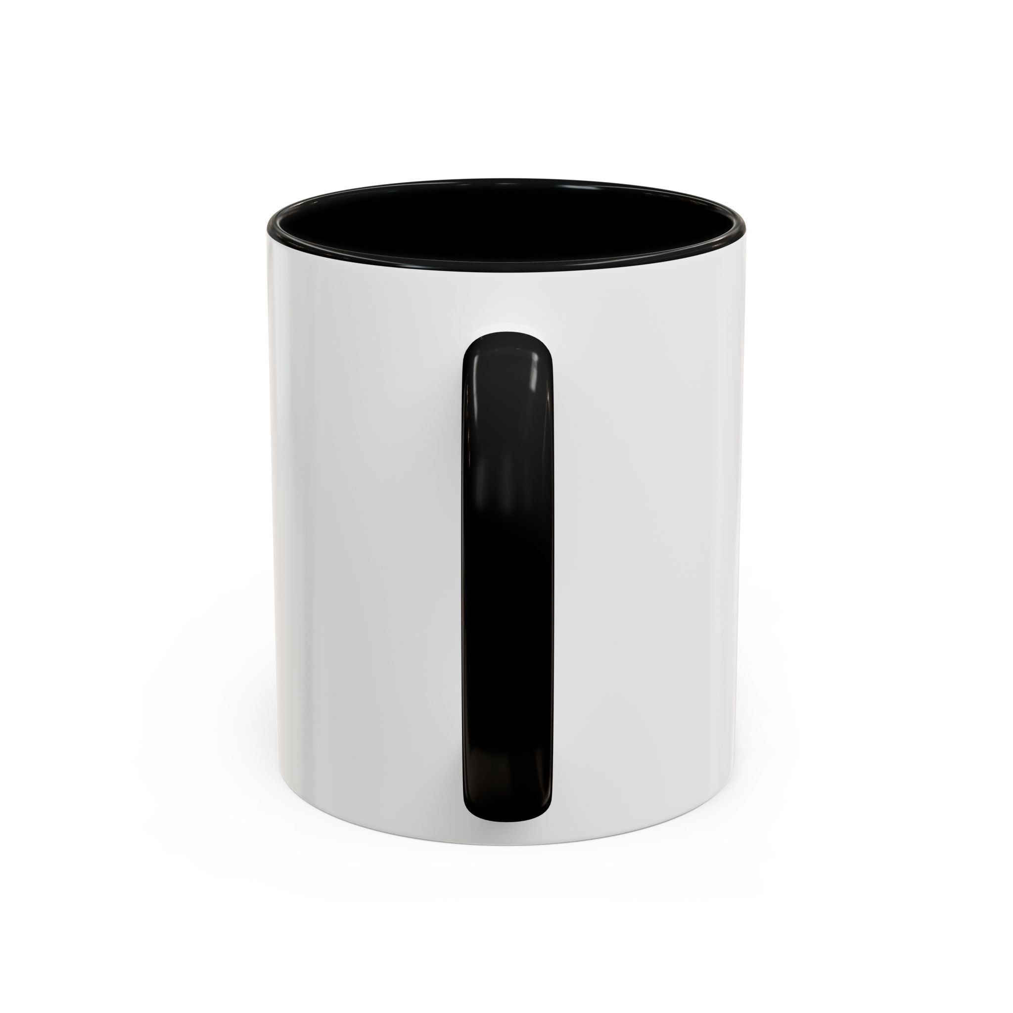 White ceramic husky coffee mug with black interior and black handle from LuckeLadybug