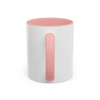 White husky coffee mug with pink interior and handle by LuckeLadybug