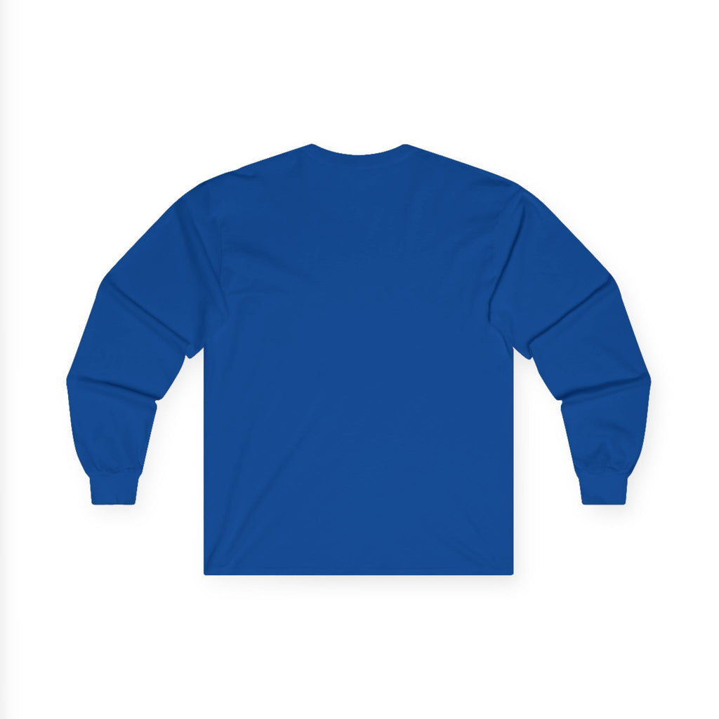 Blue husky dog long sleeve shirt with ribbed cuffs and classic fit by LuckeLadybug