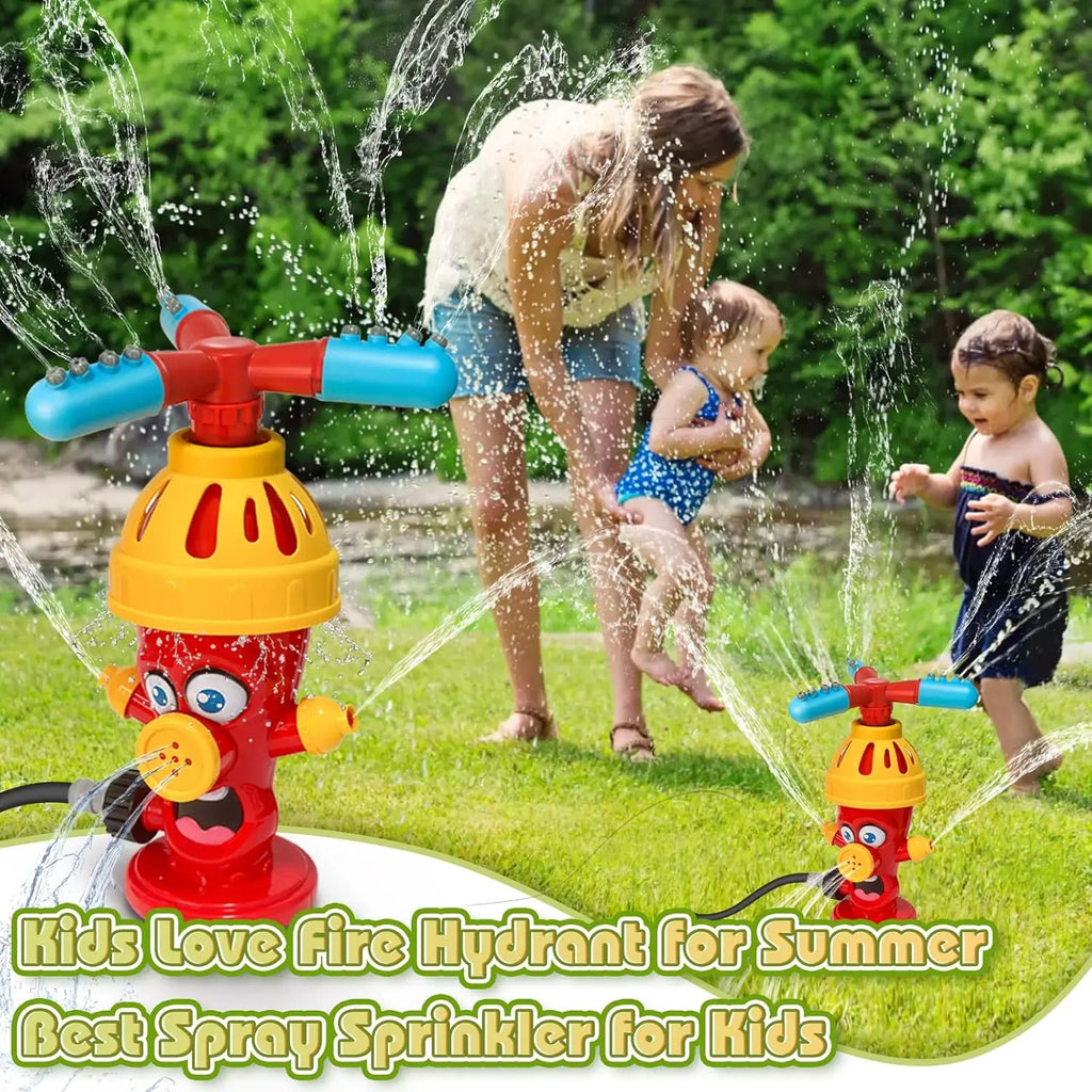 LuckeLadybug Kids Fire Hydrant Fire Sprinkler with Fun Spray for Summer Outdoor Play