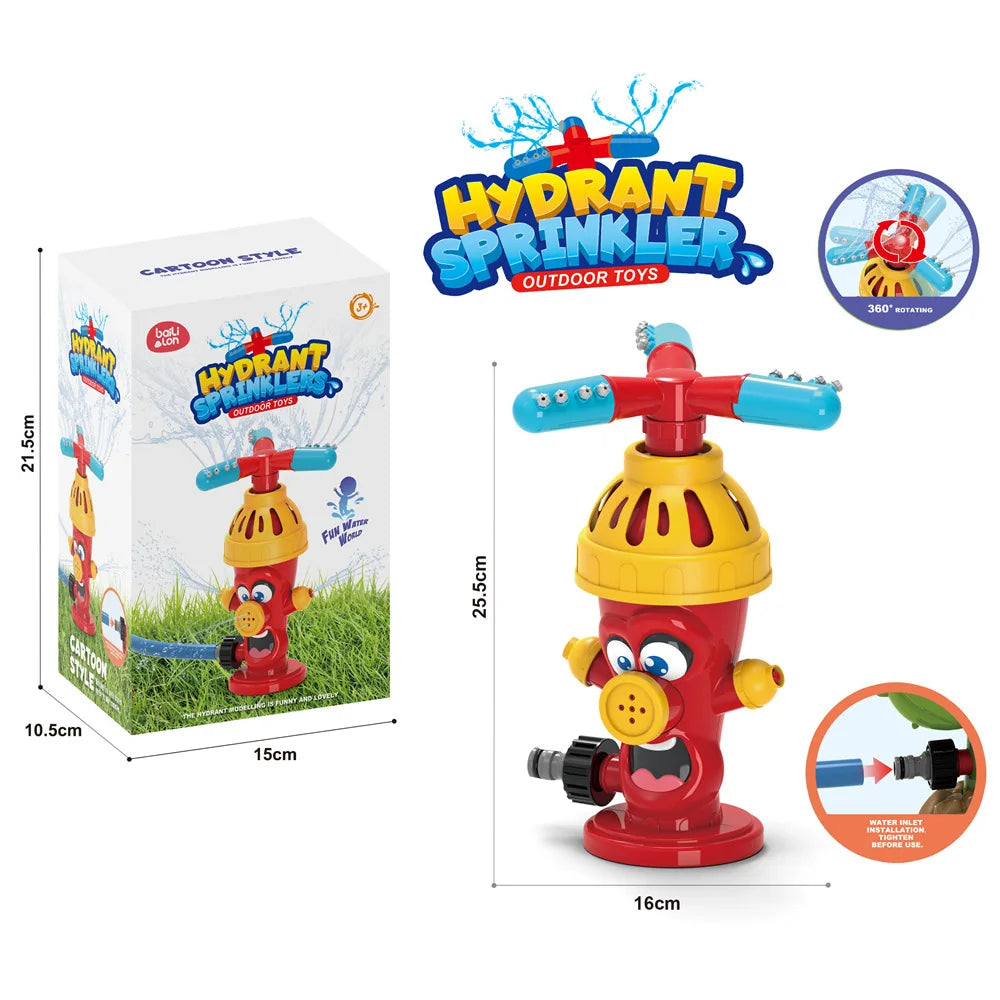 LuckeLadybug Hydrant Sprinkler Toy in Bright Colors for Fun Outdoor Play with Fire Hydrant Fire Theme