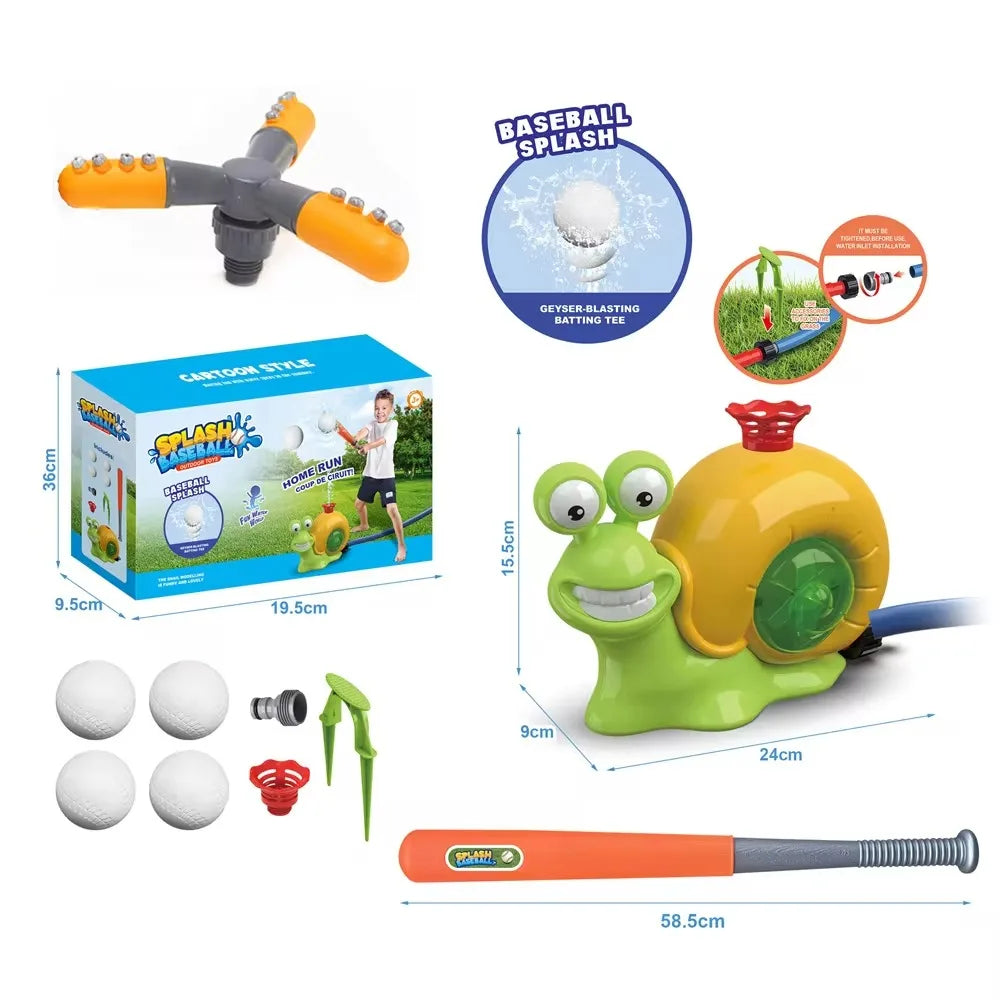 LuckeLadybug Snail Sprinkler with Fire Hydrant Fire Design for Fun Summer Water Play