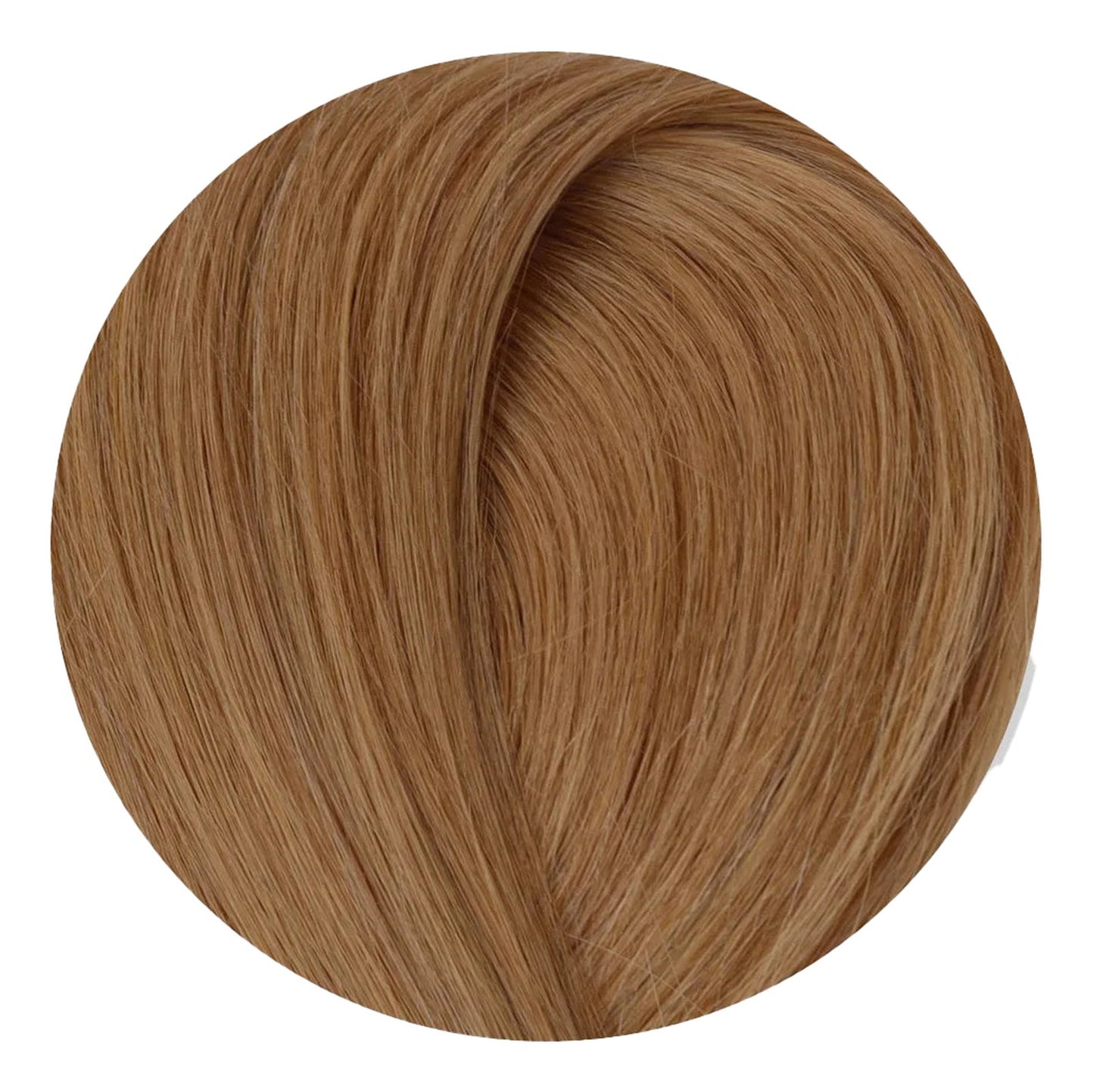 I tip human hair extensions by LuckeLadybug LLC in a natural light brown shade for versatile styling