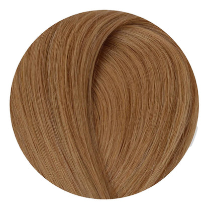 I tip human hair extensions by LuckeLadybug LLC in a natural light brown shade for versatile styling