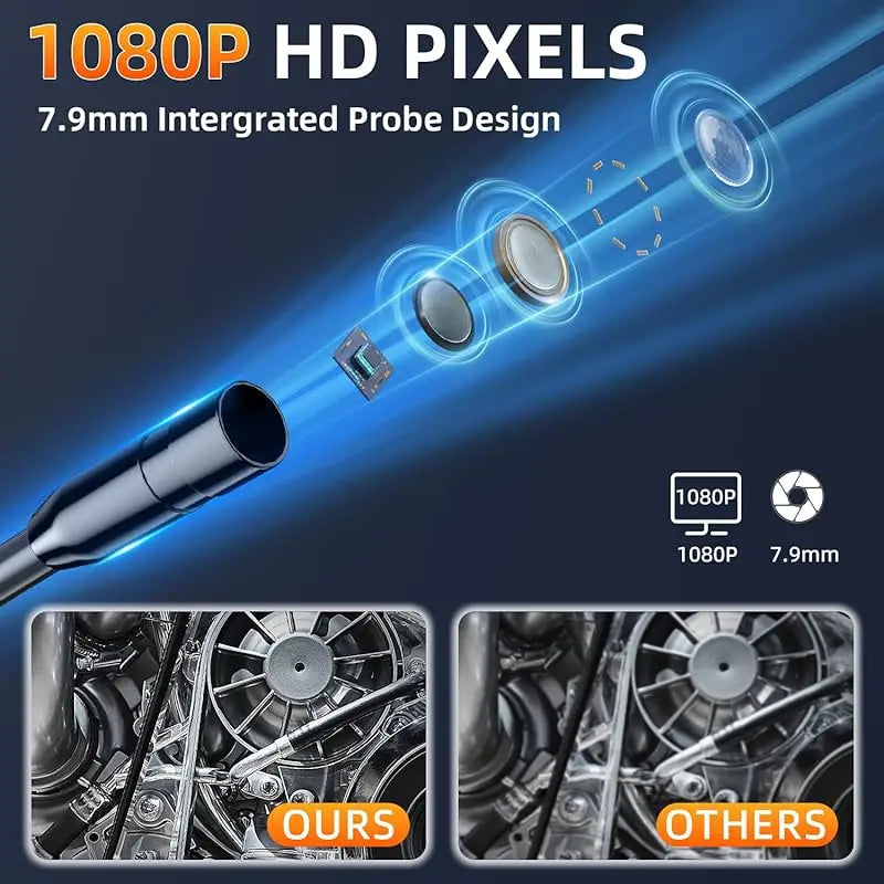 LuckeLadybug industrial endoscope camera 1080p with 7.9mm probe design for detailed inspections