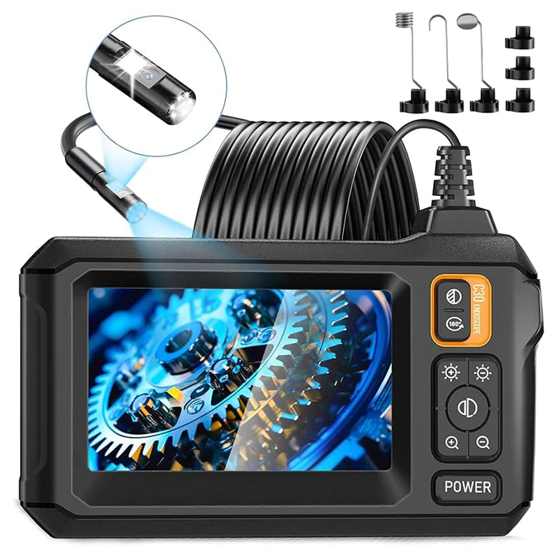 LuckeLadybug industrial endoscope camera 1080p with LCD screen and inspection accessories for detailed viewing