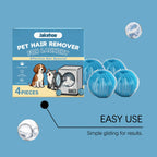 Jakehoe Pet Hair Remover for Laundry with 4 pieces of laundry dryer balls for effective hair removal