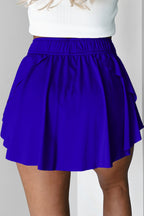 Beige Drawstring Elastic Waistband Lined Tennis Skorts
