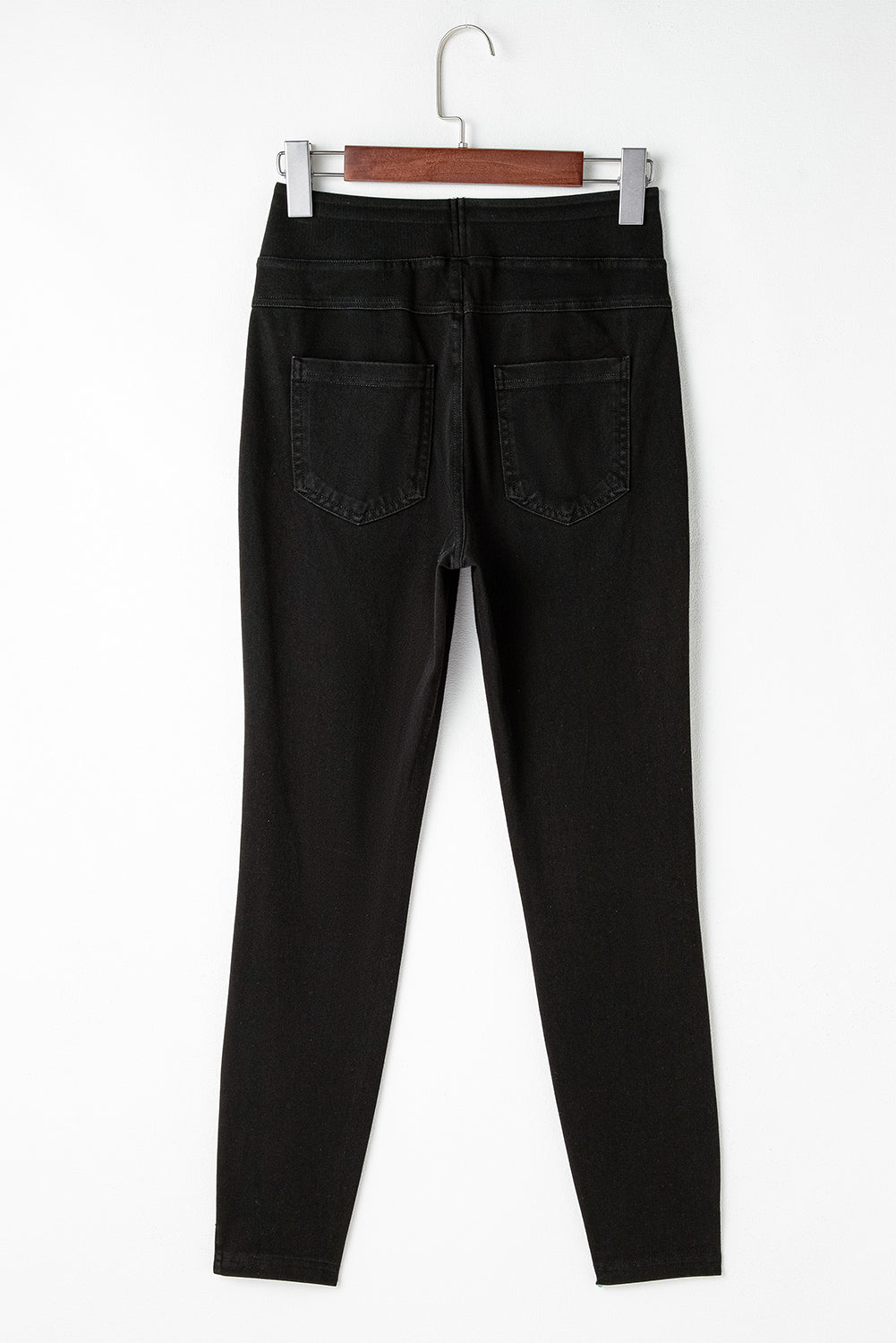 Black leggings from LuckeLAdybug LLC designed as jeans with high waist for a flattering fit
