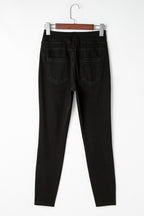 Black leggings from LuckeLAdybug LLC designed as jeans with high waist for a flattering fit