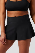 LuckeLadybug LLC Women's Skort in Black Designed to Pair with Jeans with High Waist for Comfort and Style
