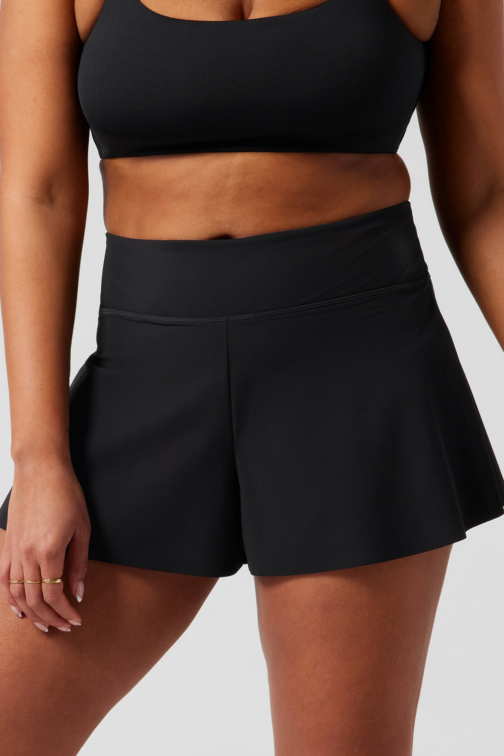LuckeLadybug LLC Women's Skort in Black Designed to Pair with Jeans with High Waist for Comfort and Style