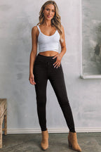 LuckeLAdybug LLC Jeans with high waist in black, stylish and form-fitting for a flattering look