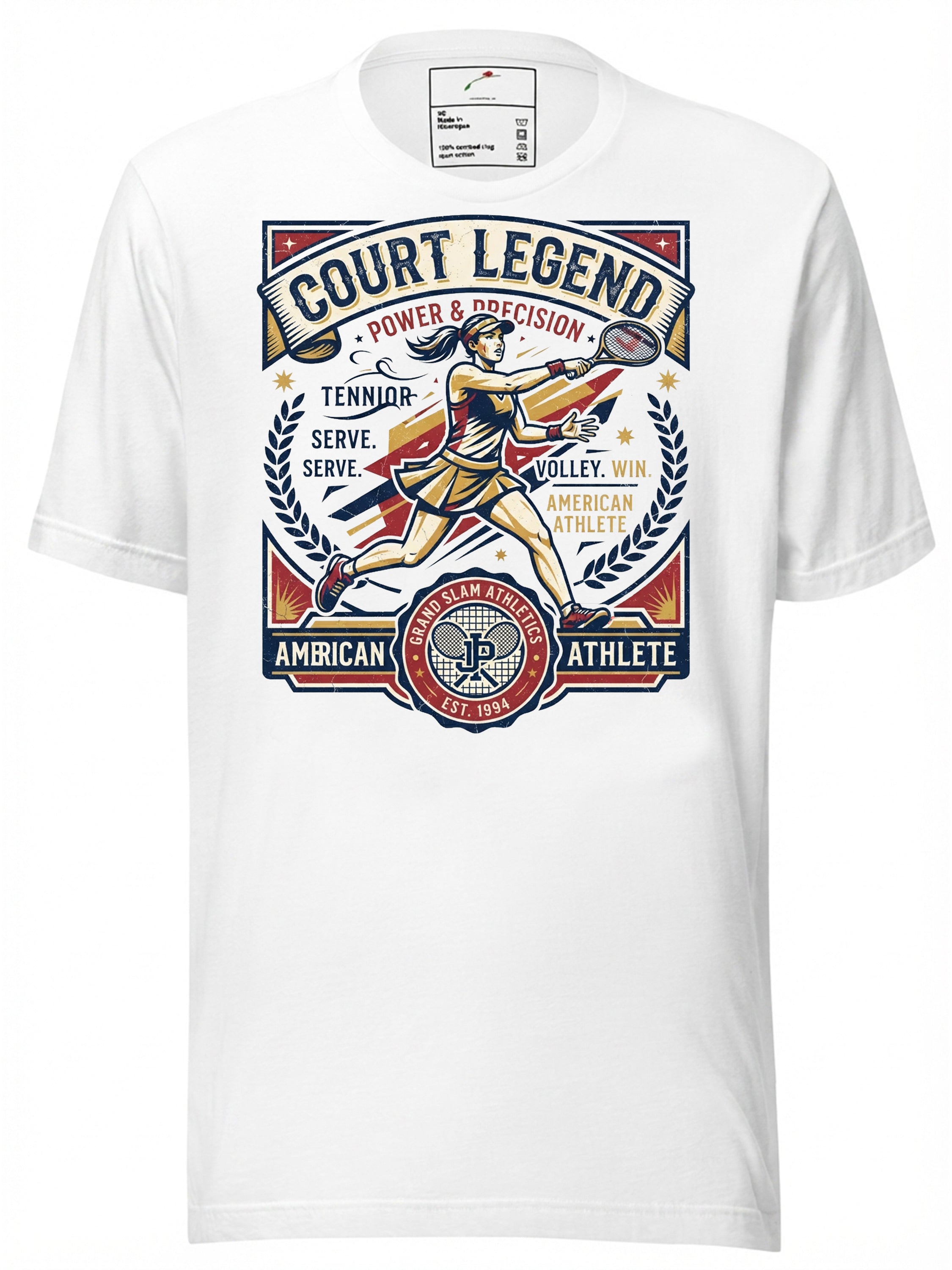 LuckeLadybug LLC Court Legend T-Shirt featuring Jessica Pegula design for tennis fans