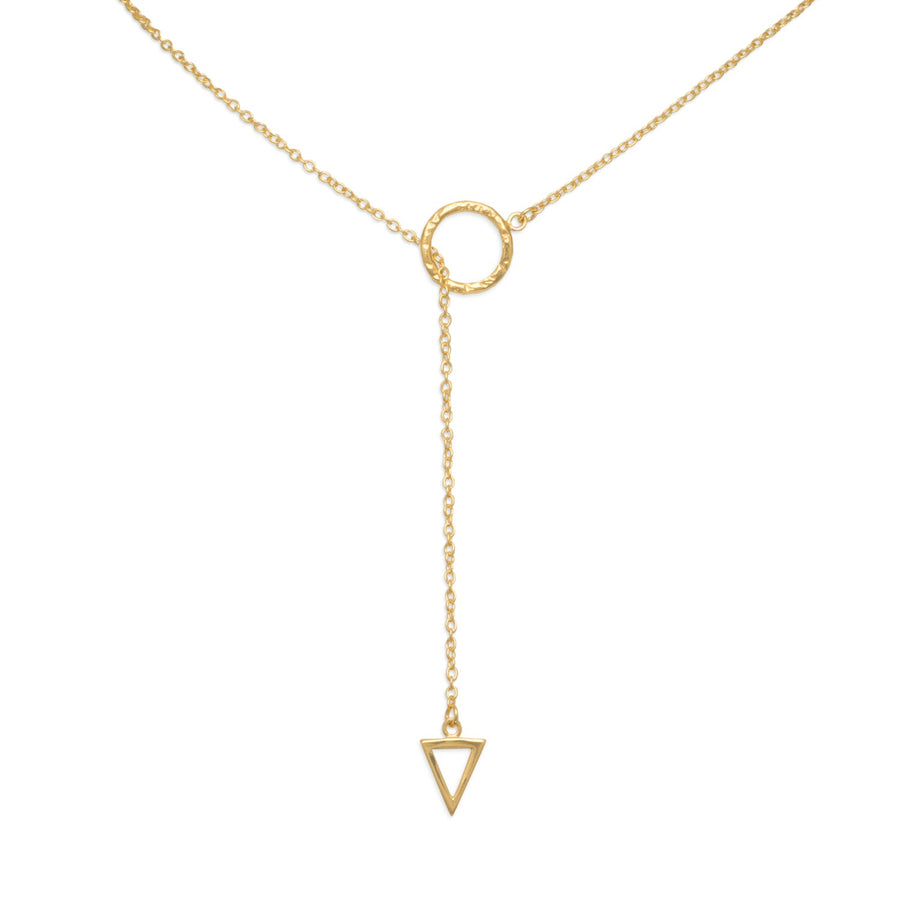 24" 14 Karat Gold Plated Multishape Lariat Necklace