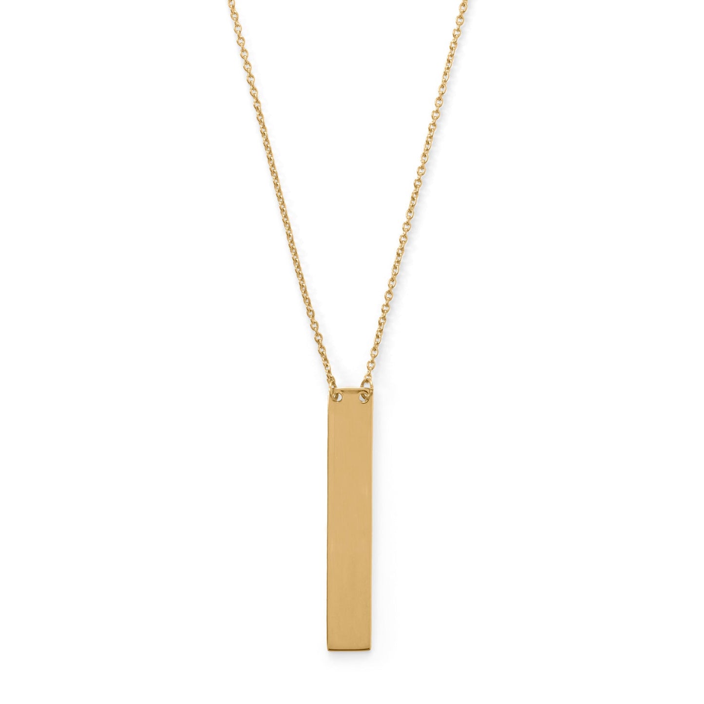 Gold bar drop necklace by LuckeLadybug LLC with a sleek and elegant design for everyday wear