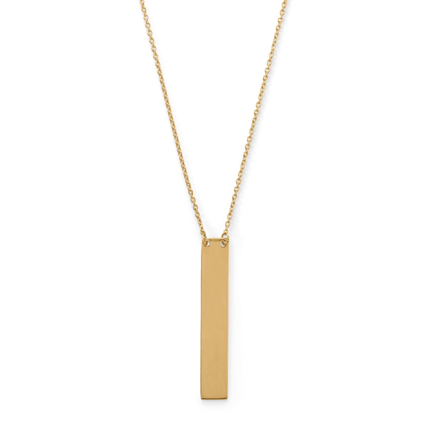 Gold bar drop necklace by LuckeLadybug LLC with a sleek and elegant design for everyday wear