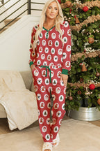 Holiday-themed jogger pants baggy with festive prints and comfortable pockets perfect for cozy winter wear