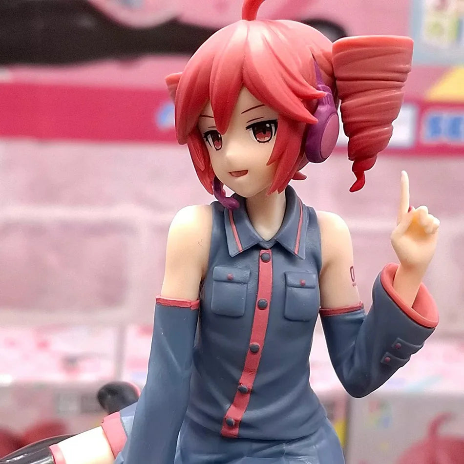 Kasane Teto figurine with vibrant red hair and fashionable outfit, perfect for collectors